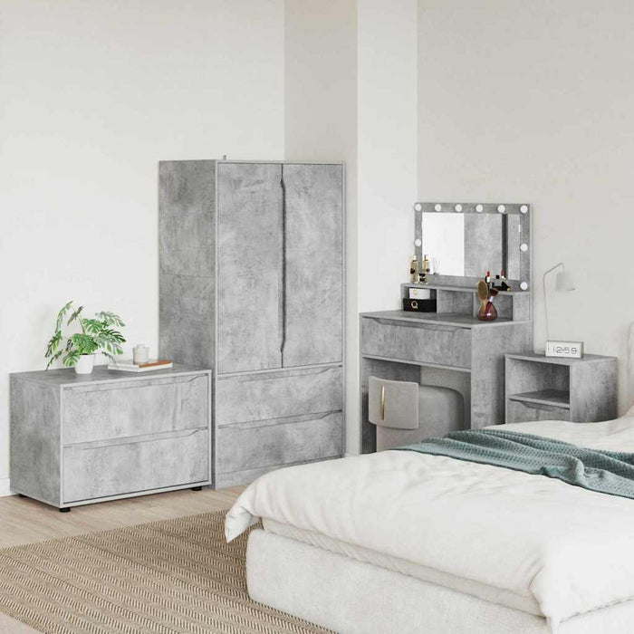 Dulap de depozitare Gri din beton 80 x 48 x 57 cm Lemn compozit - WALTI WALTI