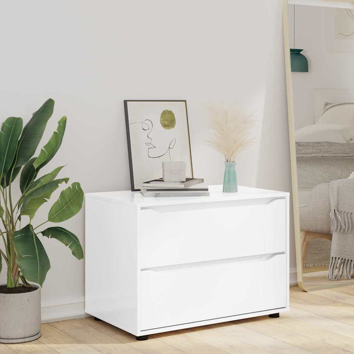 Dulap de depozitare Alb lucios 80 x 48 x 57 cm Lemn compozit - WALTI WALTI