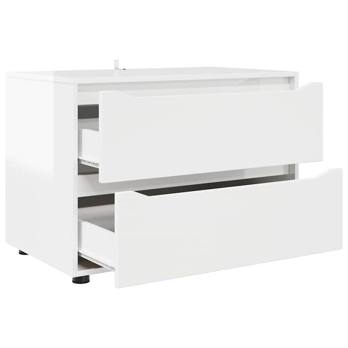 Dulap de depozitare Alb lucios 80 x 48 x 57 cm Lemn compozit - WALTI WALTI