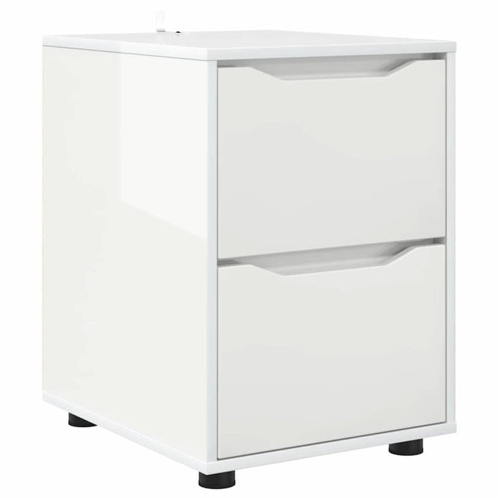 Dulap de depozitare Alb lucios 40 x 48 x 57 cm Lemn compozit - WALTI WALTI