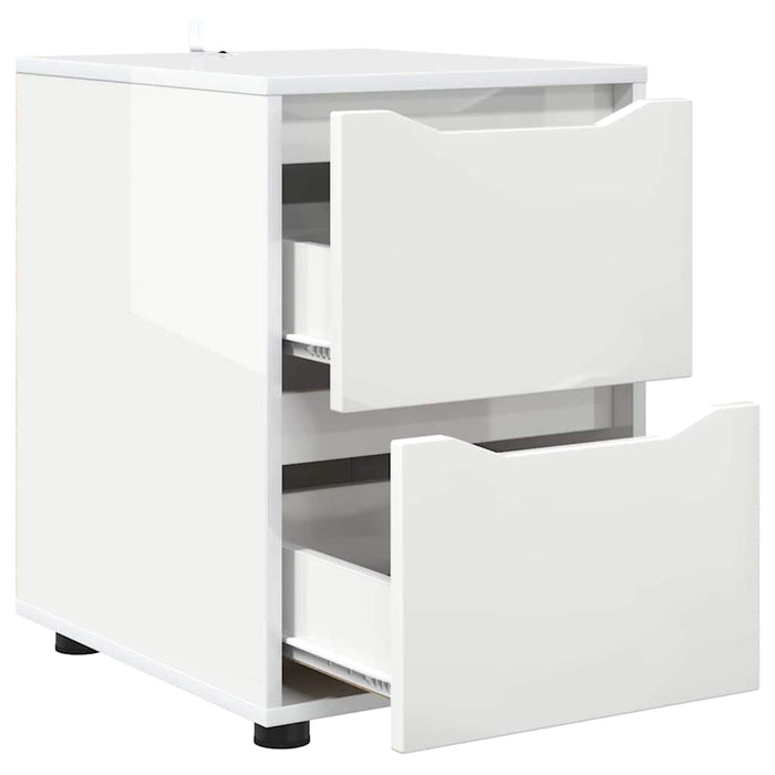 Dulap de depozitare Alb lucios 40 x 48 x 57 cm Lemn compozit - WALTI WALTI