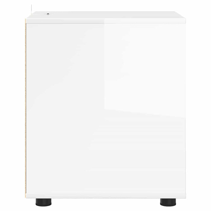 Dulap de depozitare Alb lucios 40 x 48 x 57 cm Lemn compozit - WALTI WALTI