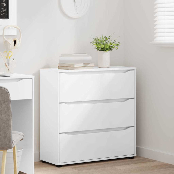 Dulap de depozitare Alb lucios 80 x 31 x 81 cm Lemn compozit - WALTI WALTI