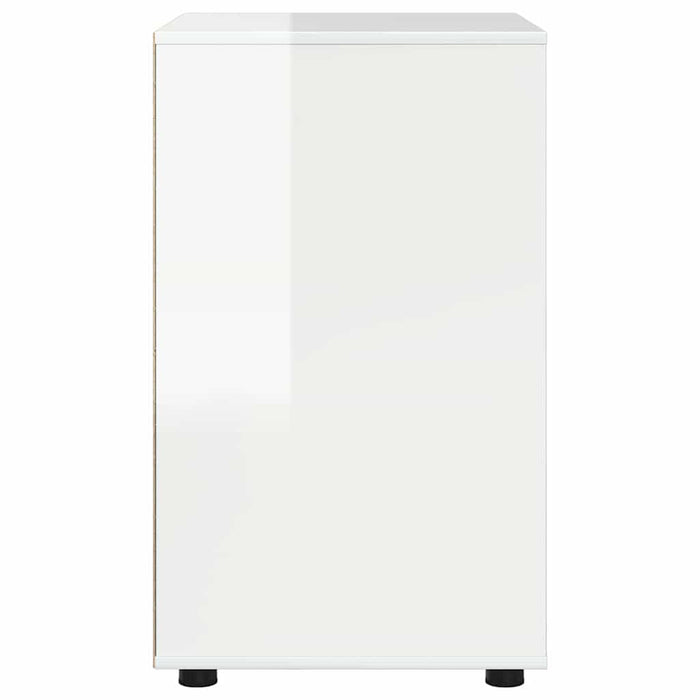 Dulap de depozitare Alb lucios 60 x 48 x 81 cm Lemn compozit - WALTI WALTI