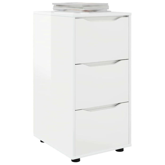 Dulap de depozitare Alb lucios 40 x 48 x 81 cm Lemn compozit - WALTI WALTI