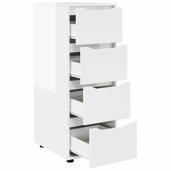 Dulap de depozitare Alb lucios 40 x 48 x 105 cm Lemn compozit - WALTI WALTI