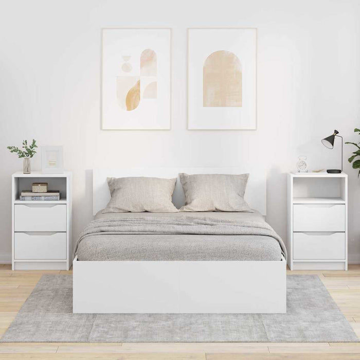 Mese de noptieră 2 pcs Alb 40 x 30 x 467 cm Lemn compozit - WALTI WALTI