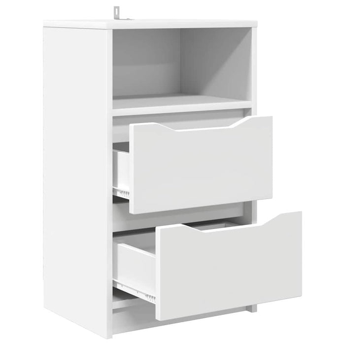 Mese de noptieră 2 pcs Alb 40 x 30 x 467 cm Lemn compozit - WALTI WALTI