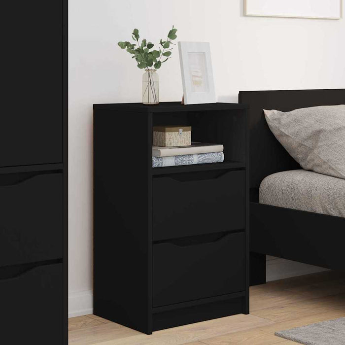 Mese de noptieră 2 pcs Negru 40 x 30 x 467 cm Lemn compozit - WALTI WALTI