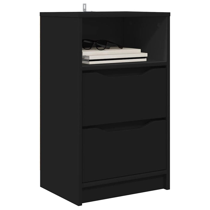 Mese de noptieră 2 pcs Negru 40 x 30 x 467 cm Lemn compozit - WALTI WALTI