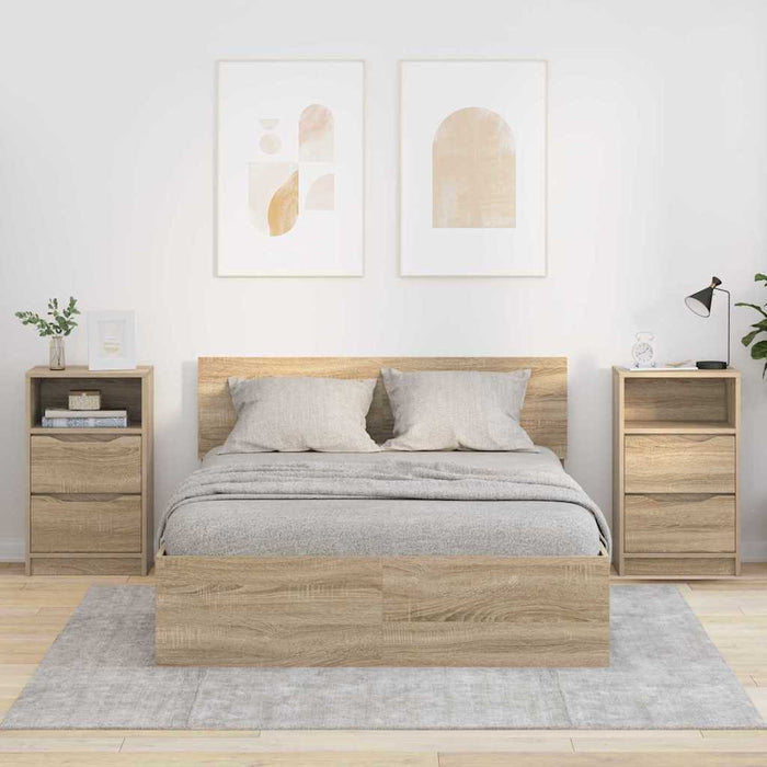 Mese de noptieră cu sertar 2 pcs Stejar Sonoma 40 x 30 x 467 cm - WALTI WALTI