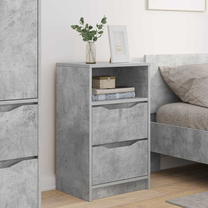 Mese de noptieră cu sertar 2 pcs Gri din beton 40 x 30 x 467 cm - WALTI WALTI