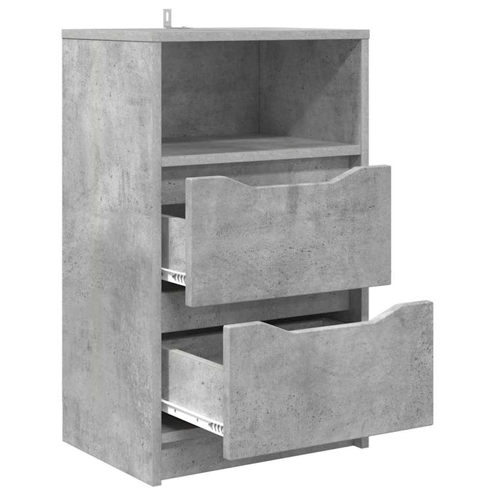 Mese de noptieră cu sertar 2 pcs Gri din beton 40 x 30 x 467 cm - WALTI WALTI