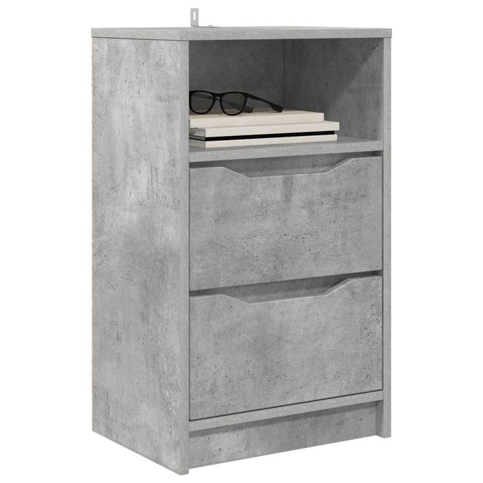 Mese de noptieră cu sertar 2 pcs Gri din beton 40 x 30 x 467 cm - WALTI WALTI