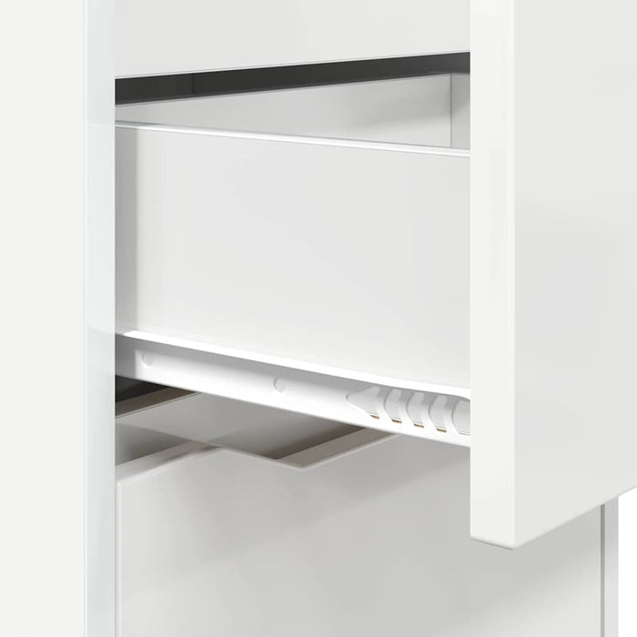 Mese de noptieră cu sertar 2 pcs Alb lucios 40 x 30 x 467 cm - WALTI WALTI