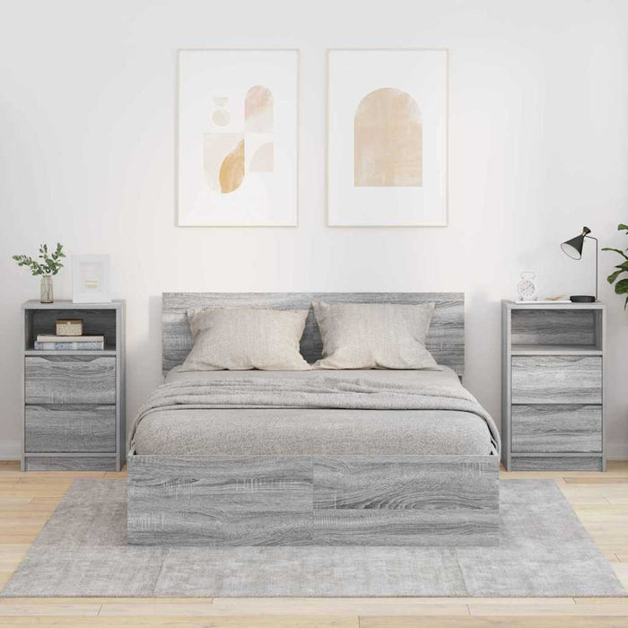 Mese de noptieră cu sertar 2 pcs Gri Sonoma 40 x 30 x 467 cm - WALTI WALTI