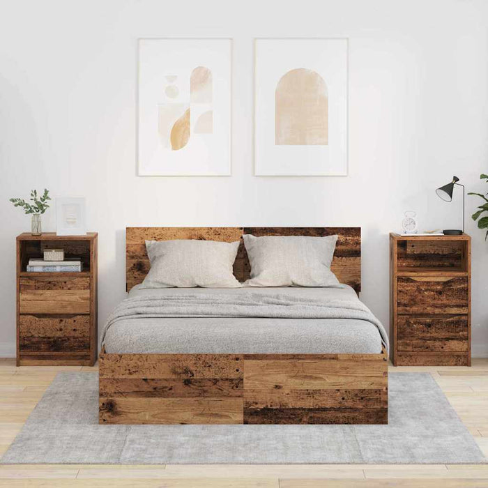 Mese de noptieră cu sertar 2 pcs Lemn Vechi 40 x 30 x 467 cm - WALTI WALTI