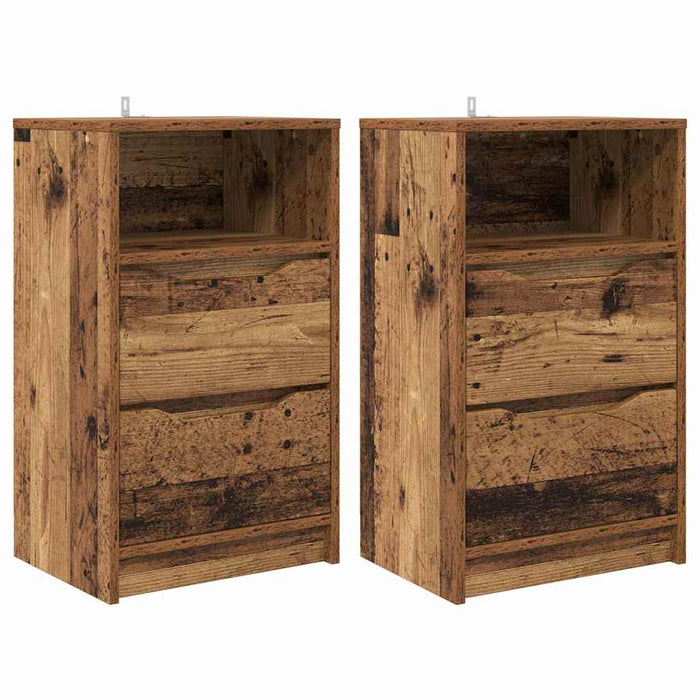 Mese de noptieră cu sertar 2 pcs Lemn Vechi 40 x 30 x 467 cm - WALTI WALTI