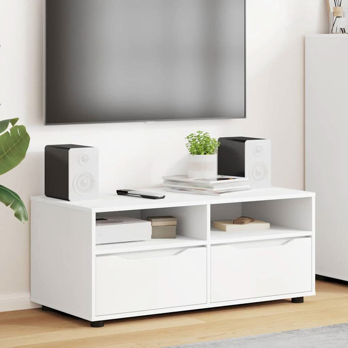 Cabinet TV cu sertar Alb 100 x 48 x 43 cm Lemn compozit - WALTI WALTI