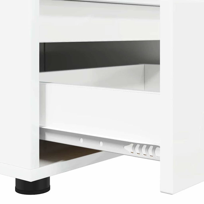 Cabinet TV cu sertar Alb lucios 100 x 48 x 43 cm Lemn compozit - WALTI WALTI