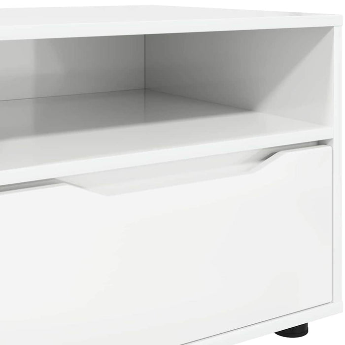 Cabinet TV cu sertar Alb lucios 100 x 48 x 43 cm Lemn compozit - WALTI WALTI