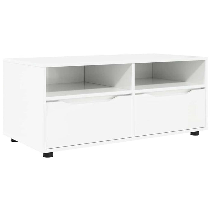 Cabinet TV cu sertar Alb lucios 100 x 48 x 43 cm Lemn compozit - WALTI WALTI