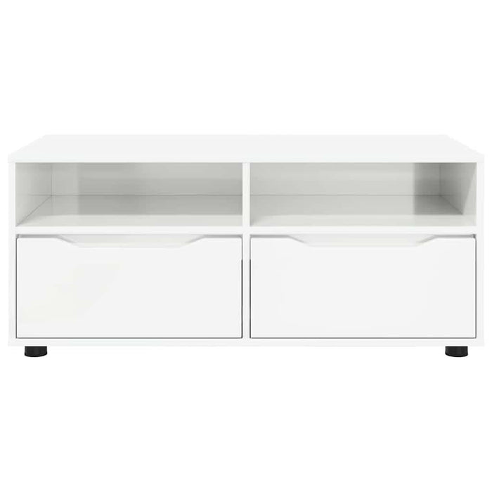 Cabinet TV cu sertar Alb lucios 100 x 48 x 43 cm Lemn compozit - WALTI WALTI