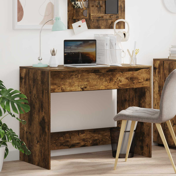 Birou cu sertar Stejar Afumat 100 x 50 x 78 cm Lemn prelucrat - WALTI WALTI