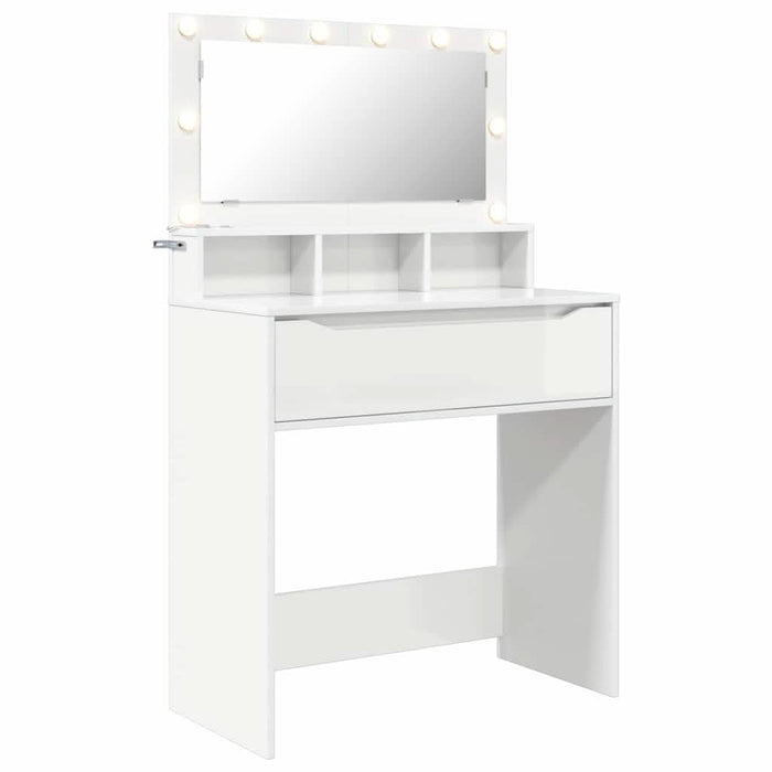 Mese de toaletă pentru dormitor Alb lucios 80 x 39,6 x 135 cm - WALTI WALTI