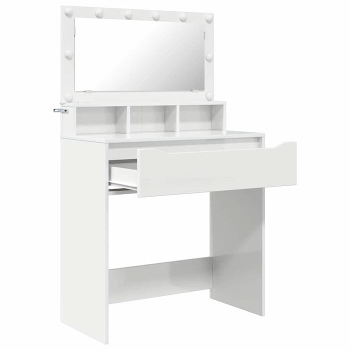 Mese de toaletă pentru dormitor Alb lucios 80 x 39,6 x 135 cm - WALTI WALTI
