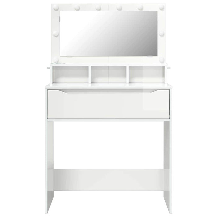 Mese de toaletă pentru dormitor Alb lucios 80 x 39,6 x 135 cm - WALTI WALTI