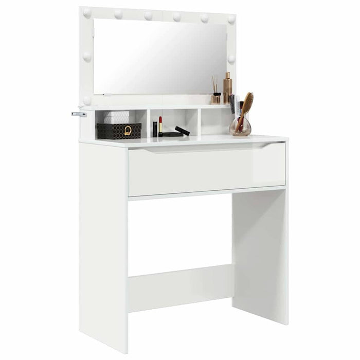 Mese de toaletă pentru dormitor Alb lucios 80 x 39,6 x 135 cm - WALTI WALTI