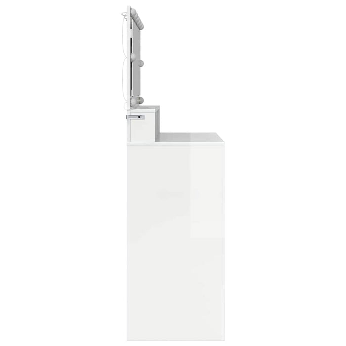 Mese de toaletă pentru dormitor Alb lucios 80 x 39,6 x 135 cm - WALTI WALTI