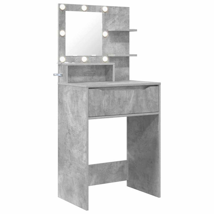 Mese de toaletă pentru dormitor cu sertar cu raft Gri din beton - WALTI WALTI