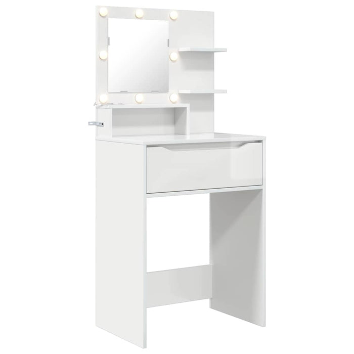 Mese de toaletă pentru dormitor Alb lucios 80 x 39,6 x 135 cm - WALTI WALTI