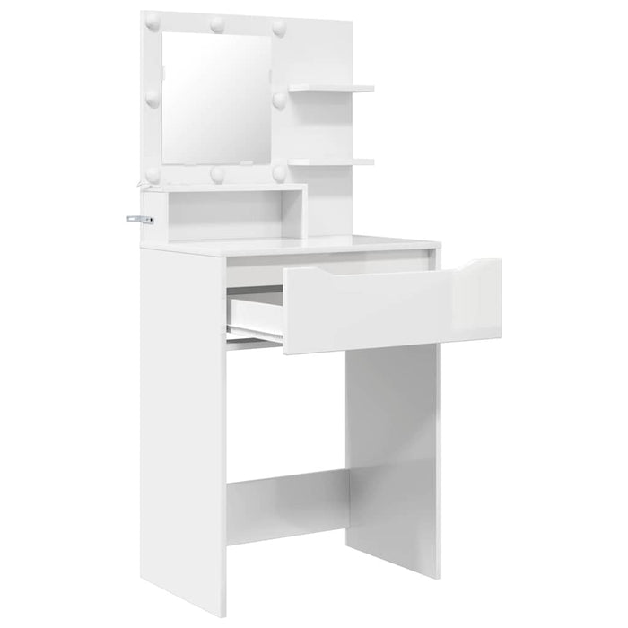 Mese de toaletă pentru dormitor Alb lucios 80 x 39,6 x 135 cm - WALTI WALTI