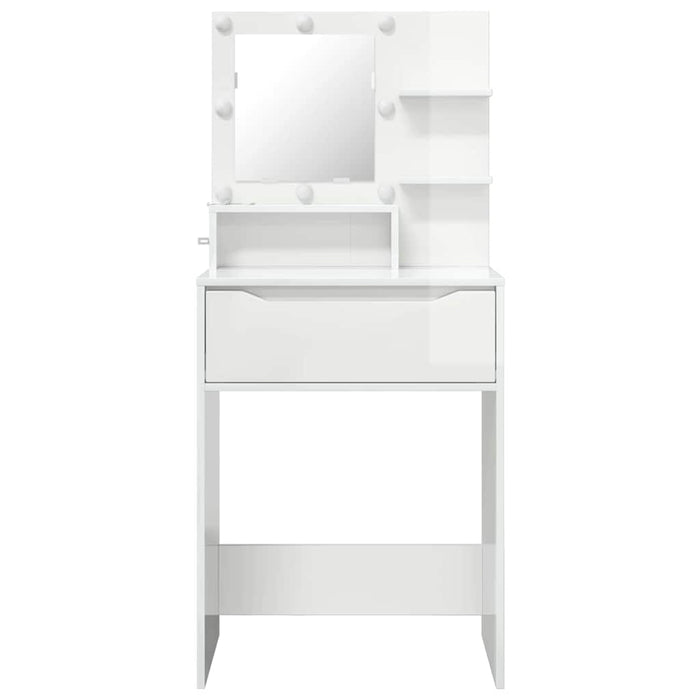 Mese de toaletă pentru dormitor Alb lucios 80 x 39,6 x 135 cm - WALTI WALTI
