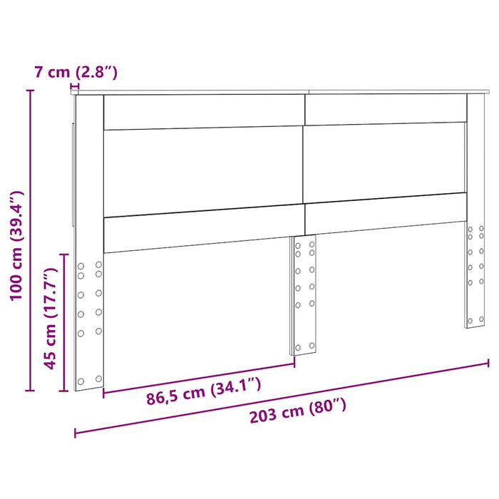 Tăblie cap cu headboard Alb 200 cm Lemn compozit - WALTI WALTI