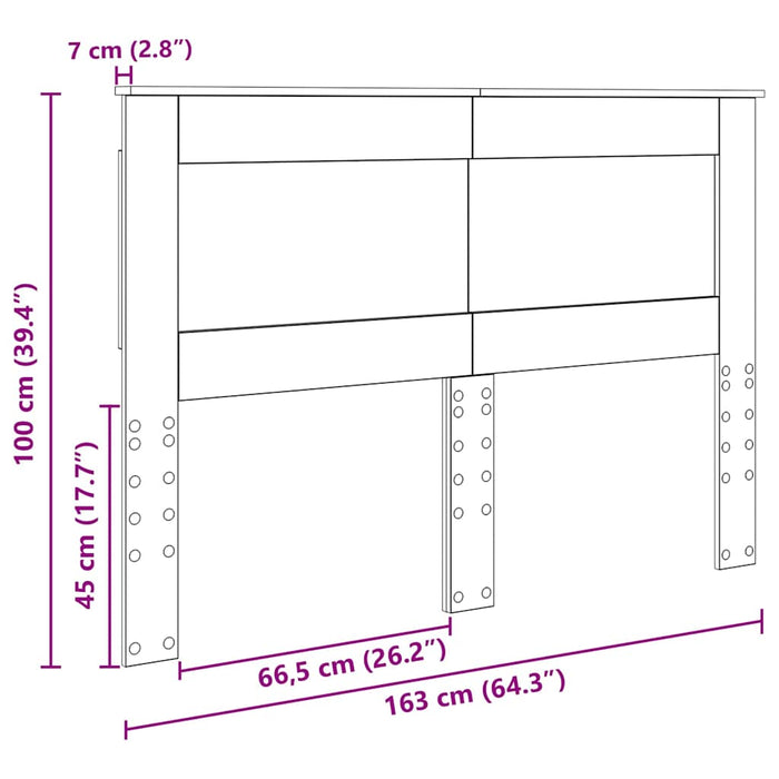 Tăblie cap cu headboard Gri din beton 160 cm Lemn compozit - WALTI WALTI