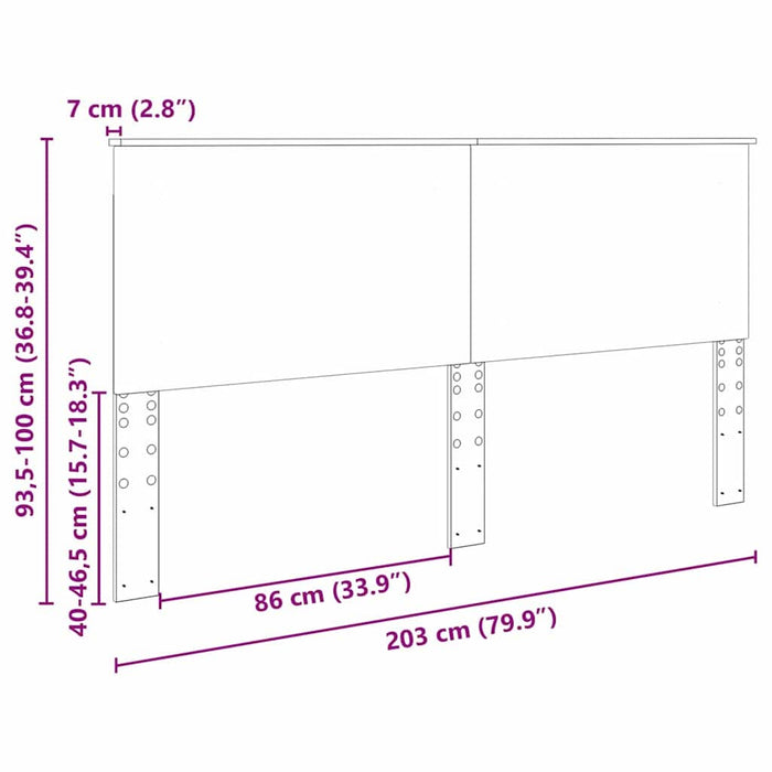 Tăblie cap cu headboard Alb 200 cm Lemn compozit - WALTI WALTI