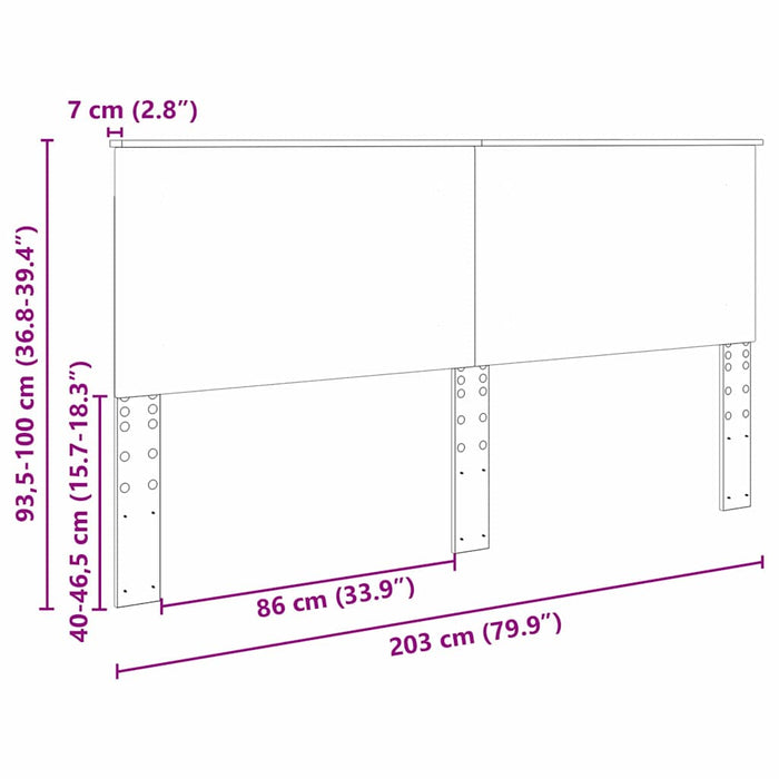 Tăblie cap cu headboard Stejar Negru 200 cm Lemn compozit - WALTI WALTI