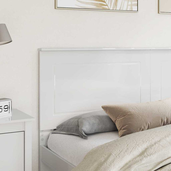Tăblie cap cu headboard Alb lucios 180 cm Lemn compozit - WALTI WALTI