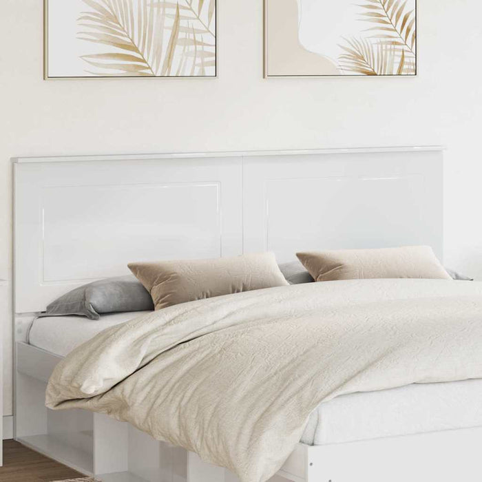 Tăblie cap cu headboard Alb lucios 180 cm Lemn compozit - WALTI WALTI