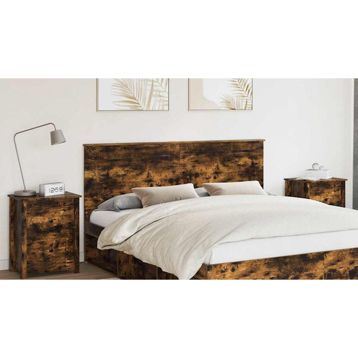 Tăblie cap cu headboard Stejar fumuriu 180 cm Lemn compozit - WALTI WALTI