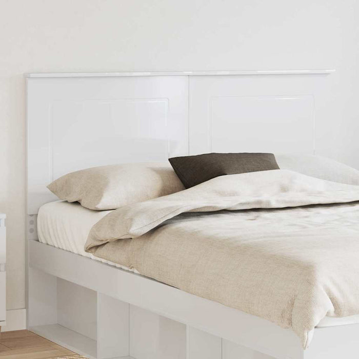 Tăblie cap cu headboard Alb lucios 150 cm Lemn compozit - WALTI WALTI