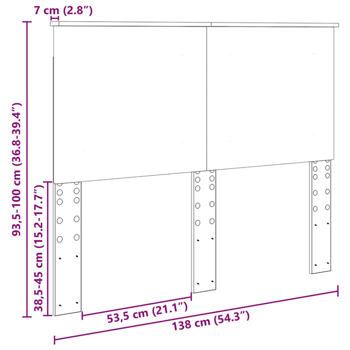Tăblie cap cu headboard Stejar Sonoma 135 cm Lemn compozit - WALTI WALTI