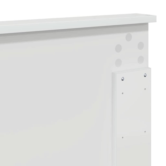 Tăblie cap cu headboard Alb lucios 135 cm Lemn compozit - WALTI WALTI