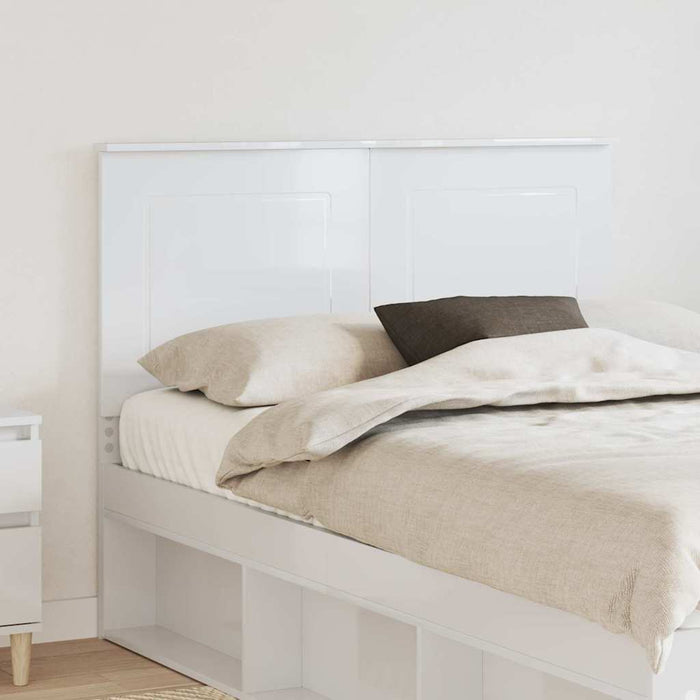 Tăblie cap cu headboard Alb lucios 120 cm Lemn compozit - WALTI WALTI