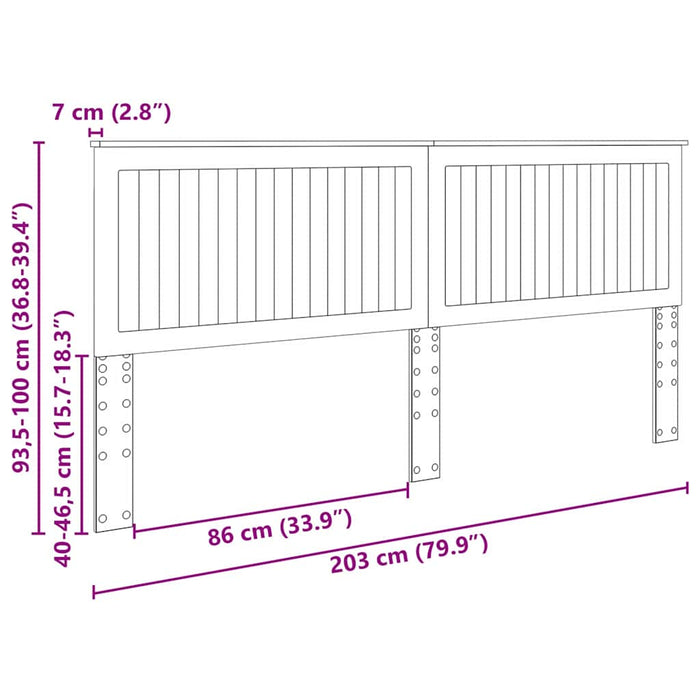 Tăblie cap cu headboard Gri Sonoma 200 cm Lemn compozit - WALTI WALTI