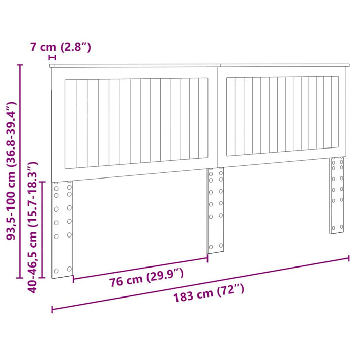 Tăblie cap cu headboard Stejar Negru 180 cm Lemn compozit - WALTI WALTI